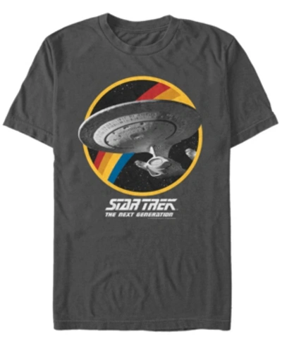 Star Trek Men's The Next Generation Retro U.s.s. Enterprise Ncc-1701-d Short Sleeve T-shirt In Charcoal