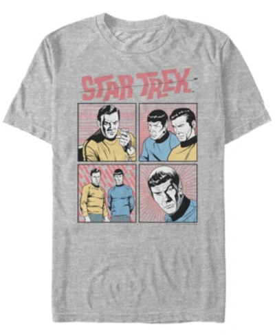 Star Trek Men's The Original Series Comic Book Squares Short Sleeve T-shirt In Athletic H