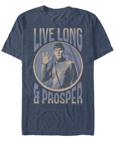 Star Trek Men's The Original Series Spock Being Prosper Short Sleeve T-shirt In Navy Heath