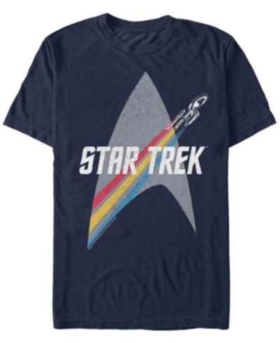 Star Trek Men's The Original Series Retro Prism Enterprise Short Sleeve T-shirt In Navy