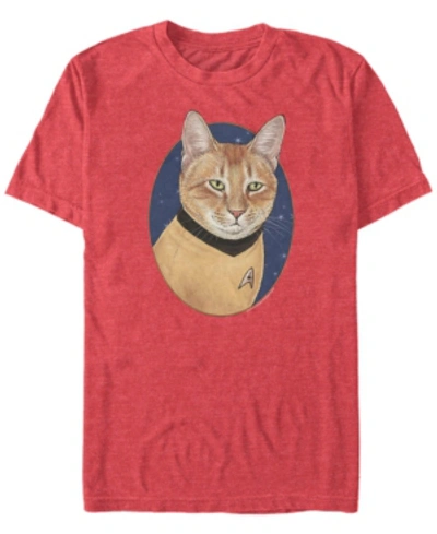 Star Trek Men's The Original Series Cat-tain Kirk Short Sleeve T-shirt In Red Heathe