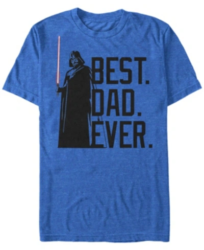 Fifth Sun Men's Star Wars Darth Vader Best Dad Ever Tonal Short Sleeve T-shirt In Royal Blue