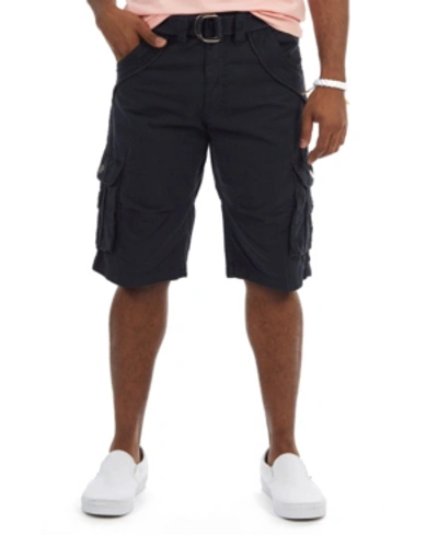 X-ray Men's Belted Double Pocket Cargo Shorts In Navy