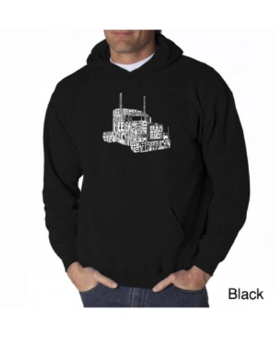 La Pop Art Men's Word Art Hoodie In Black