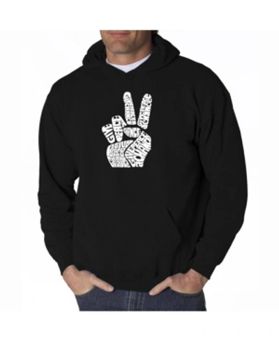 La Pop Art Men's Word Art Hooded Sweatshirt In Black