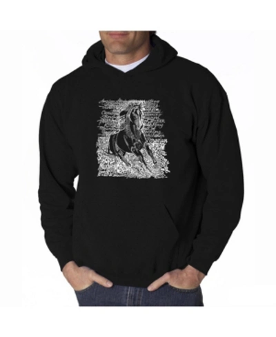 La Pop Art Men's Word Art Hooded Sweatshirt In Black