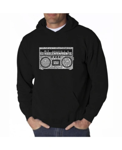 La Pop Art Men's Word Art Hooded Sweatshirt In Black