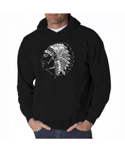 La Pop Art Men's Word Art Hooded Sweatshirt In Black