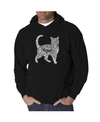 La Pop Art Men's Word Art Hooded Sweatshirt - Cat In Black