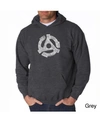 La Pop Art Men's Word Art Hoodie - Record Adapter In Dark Gray