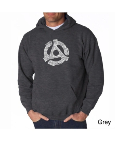 La Pop Art Men's Word Art Hoodie - Record Adapter In Dark Gray