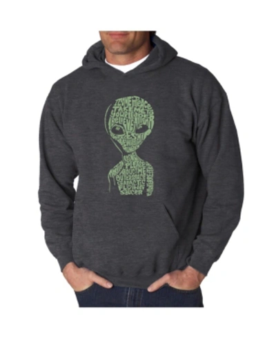 La Pop Art Men's Word Art Hoodie - Area 51 In Dark Gray