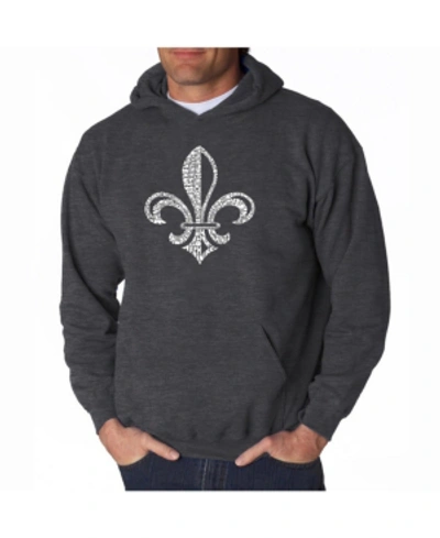 La Pop Art Men's Word Art Hoodie - When The Saints Go Marching In In Dark Gray