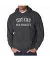 La Pop Art Men's Word Art Hoodie - Queens Ny Neighborhoods In Dark Gray