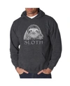 La Pop Art Men's Word Art Hoodie - Sloth In Dark Gray