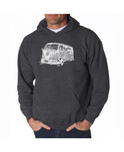 La Pop Art Men's Word Art Hooded Sweatshirt - The 70's In Dark Gray