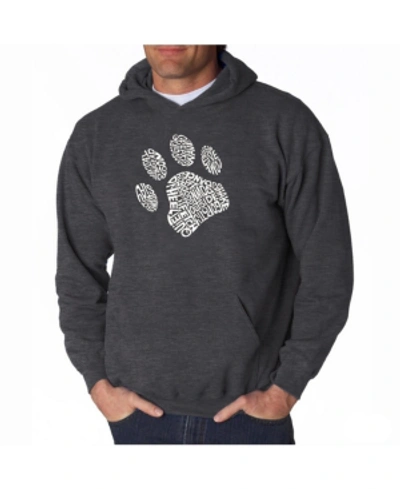 La Pop Art Men's Word Art Hooded Sweatshirt In Dark Gray