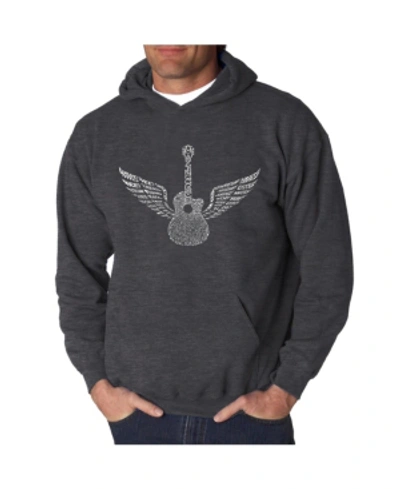 La Pop Art Men's Word Art Hooded Sweatshirt - Amazing Grace In Dark Gray