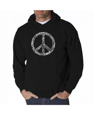 La Pop Art Men's Word Art Hoodie In Black