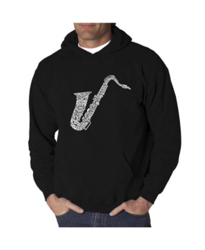 La Pop Art Men's Word Art Hoodie In Black