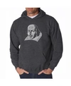 La Pop Art Men's Word Art Hooded Sweatshirt - Shakespeare In Dark Gray