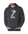 La Pop Art Men's Word Art Hooded Sweatshirt - Types Of Snakes In Dark Gray
