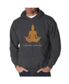 La Pop Art Men's Word Art Hooded Sweatshirt - Inhale Exhale In Dark Gray
