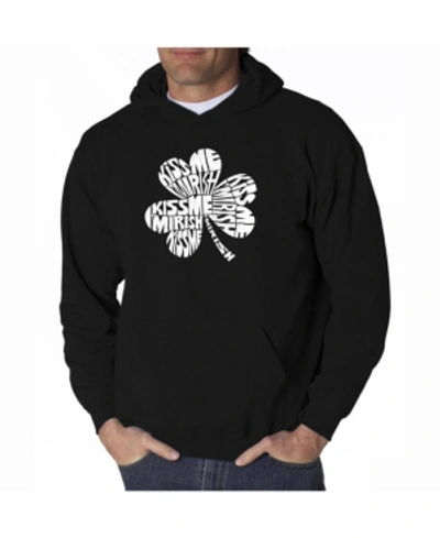 La Pop Art Men's Word Art Hooded Sweatshirt In Black