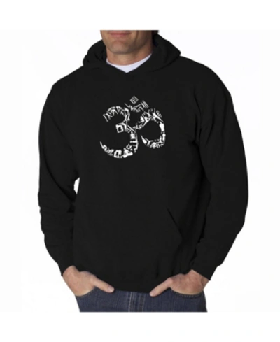 La Pop Art Men's Word Art Hooded Sweatshirt In Black