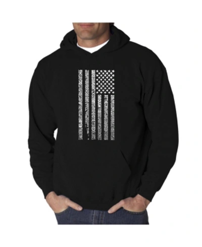 La Pop Art Men's Word Art Hoodie In Black