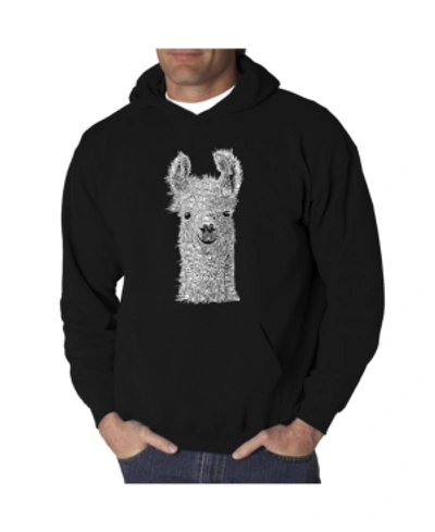 La Pop Art Men's Word Art Hoodie In Black