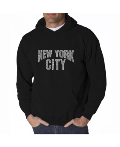 La Pop Art Men's Word Art Hoodie In Black