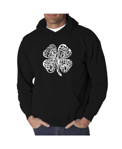 La Pop Art Men's Word Art Hooded Sweatshirt In Black