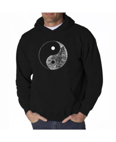 La Pop Art Men's Word Art Hoodie In Black