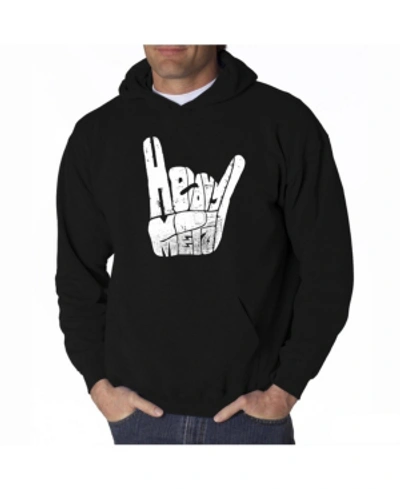 La Pop Art Men's Word Art Hooded Sweatshirt In Black