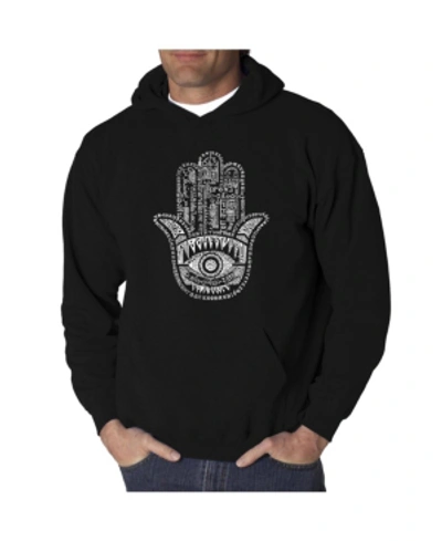 La Pop Art Men's Word Art Hooded Sweatshirt In Black