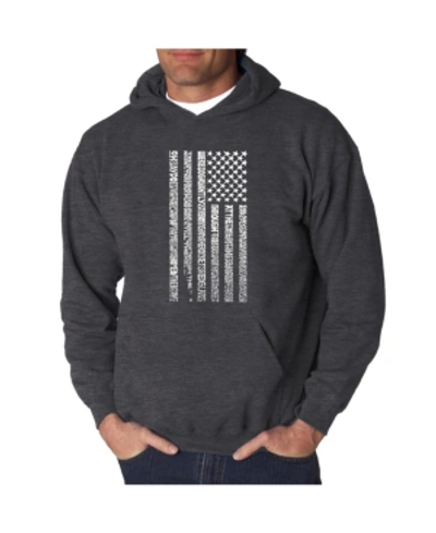 La Pop Art Men's Word Art Hoodie - Anthem In Dark Gray