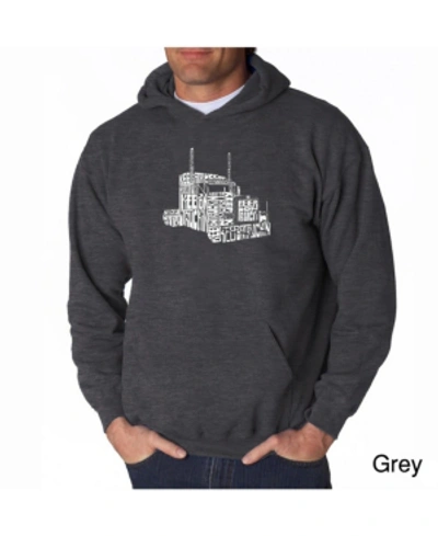 La Pop Art Men's Word Art Hoodie - Keep On Truckin In Dark Gray