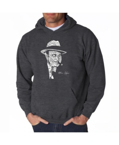 La Pop Art Men's Word Art Hoodie - Al Capone - Original Gangster In Dark Gray