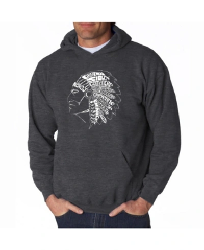 La Pop Art Men's Word Art Hooded Sweatshirt In Dark Gray