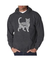 La Pop Art Men's Word Art Hooded Sweatshirt - Cat In Dark Gray