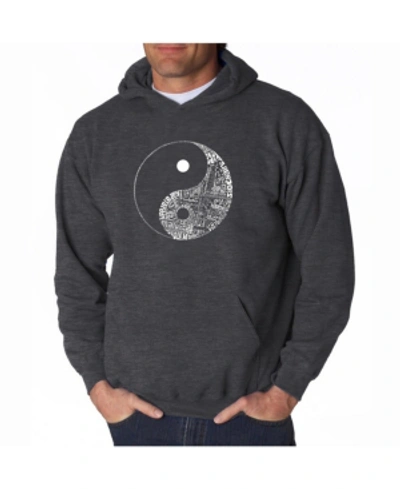 La Pop Art Men's Word Art Hoodie In Dark Gray