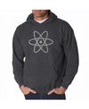 La Pop Art Men's Word Art Hooded Sweatshirt - Atom In Dark Gray