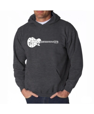 La Pop Art Men's Word Art Hooded Sweatshirt - Don't Stop Believin In Dark Gray