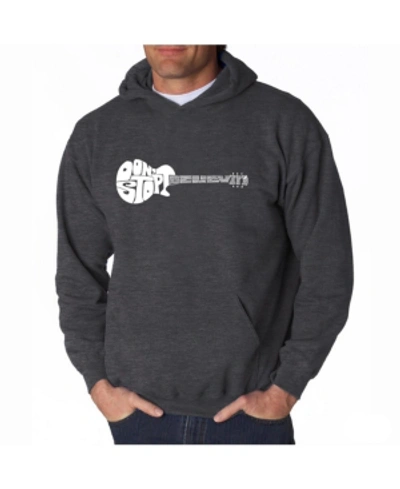 La Pop Art Men's Word Art Hooded Sweatshirt - Don't Stop Believin In Gray
