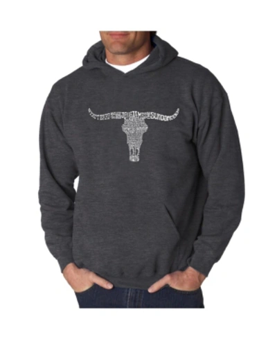 La Pop Art Men's Word Art Hooded Sweatshirt - Outlaws In Dark Gray