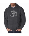 La Pop Art Men's Word Art Hooded Sweatshirt - Om Symbol In Dark Gray