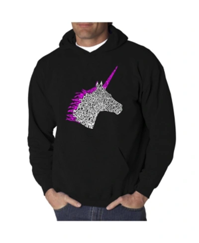 La Pop Art Men's Word Art Hooded Sweatshirt In Black