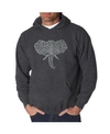 La Pop Art Men's Word Art Hoodie - Elephant Tusks In Dark Gray