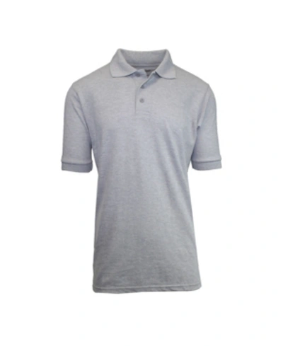 Galaxy By Harvic Men's Short Sleeve Pique Polo Shirts In Heather Gr